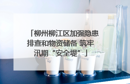 柳州柳江区加强隐患排查和物资储备 筑牢汛期“安全堤”
