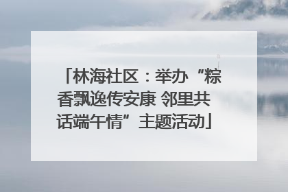 林海社区：举办“粽香飘逸传安康 邻里共话端午情”主题活动