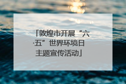 敦煌市开展“六·五”世界环境日主题宣传活动