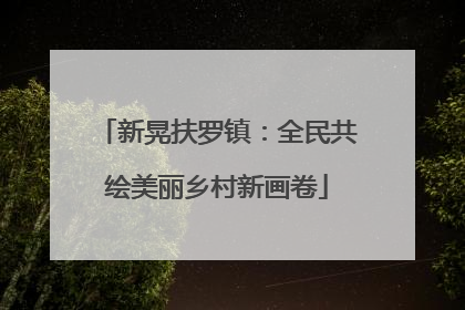 新晃扶罗镇：全民共绘美丽乡村新画卷