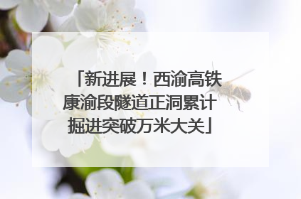 新进展！西渝高铁康渝段隧道正洞累计掘进突破万米大关