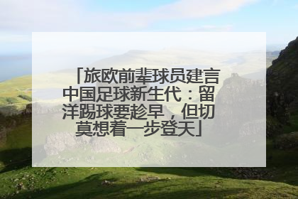 旅欧前辈球员建言中国足球新生代：留洋踢球要趁早，但切莫想着一步登天