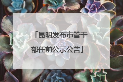 昆明发布市管干部任前公示公告