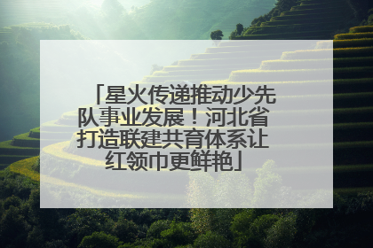 星火传递推动少先队事业发展！河北省打造联建共育体系让红领巾更鲜艳