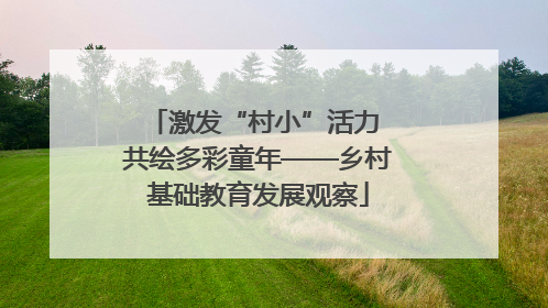 激发“村小”活力 共绘多彩童年——乡村基础教育发展观察
