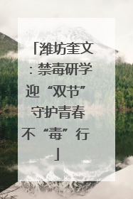 潍坊奎文：禁毒研学迎“双节” 守护青春不“毒”行