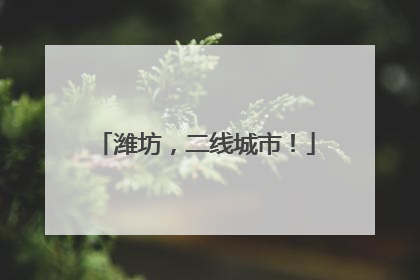 潍坊，二线城市！