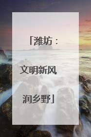 潍坊：文明新风润乡野