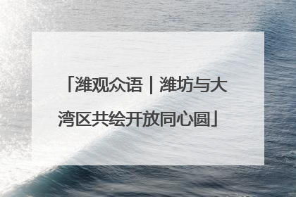 潍观众语｜潍坊与大湾区共绘开放同心圆