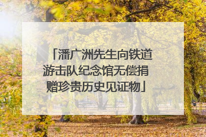 潘广洲先生向铁道游击队纪念馆无偿捐赠珍贵历史见证物
