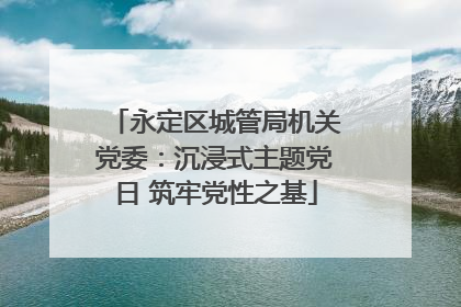 永定区城管局机关党委：沉浸式主题党日 筑牢党性之基