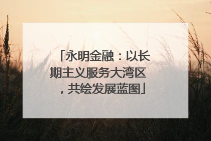 永明金融：以长期主义服务大湾区，共绘发展蓝图