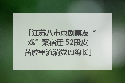 江苏八市京剧票友“戏”聚宿迁 52段皮黄腔里流淌党恩绵长