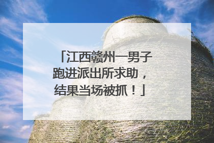 江西赣州一男子跑进派出所求助，结果当场被抓！