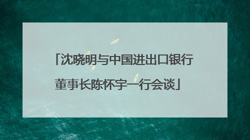 沈晓明与中国进出口银行董事长陈怀宇一行会谈