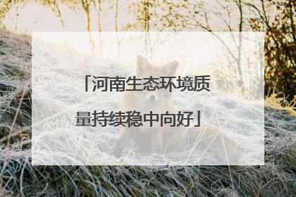 河南生态环境质量持续稳中向好