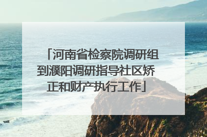 河南省检察院调研组到濮阳调研指导社区矫正和财产执行工作