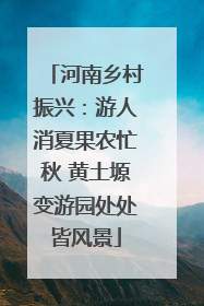 河南乡村振兴：游人消夏果农忙秋 黄土塬变游园处处皆风景