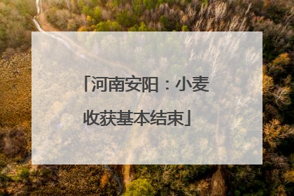 河南安阳：小麦收获基本结束