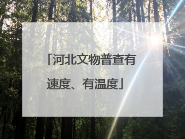 河北文物普查有速度、有温度