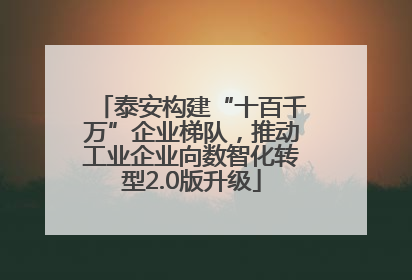 泰安构建“十百千万”企业梯队，推动工业企业向数智化转型2.0版升级