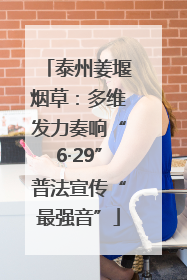 泰州姜堰烟草：多维发力奏响“6·29”普法宣传“最强音”
