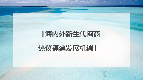 海内外新生代闽商热议福建发展机遇