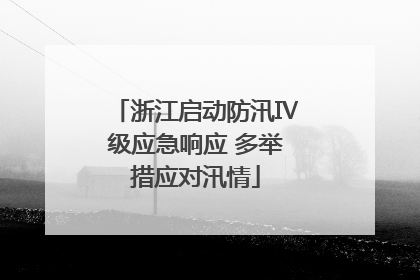浙江启动防汛Ⅳ级应急响应 多举措应对汛情