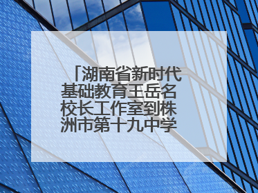 湖南省新时代基础教育王岳名校长工作室到株洲市第十九中学开展研修活动