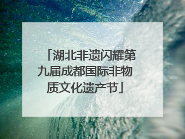 湖北非遗闪耀第九届成都国际非物质文化遗产节