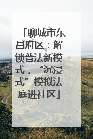 聊城市东昌府区：解锁普法新模式，“沉浸式”模拟法庭进社区