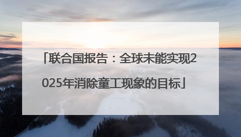 联合国报告：全球未能实现2025年消除童工现象的目标