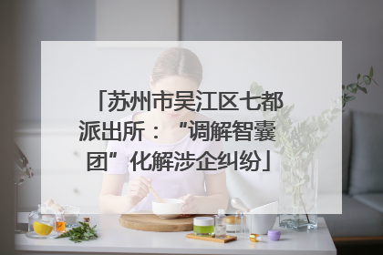 苏州市吴江区七都派出所：“调解智囊团”化解涉企纠纷