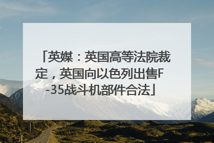 英媒：英国高等法院裁定，英国向以色列出售F-35战斗机部件合法
