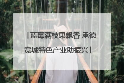 蓝莓满枝果飘香 承德宽城特色产业助振兴