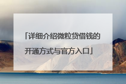 详细介绍微粒贷借钱的开通方式与官方入口