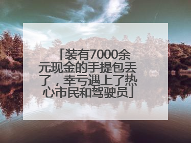装有7000余元现金的手提包丢了，幸亏遇上了热心市民和驾驶员
