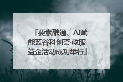 要素融通、AI赋能蓝谷科创荟·政服益企活动成功举行