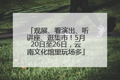观展、看演出、听讲座、逛集市！5月20日至26日，云南文化馆里玩场多