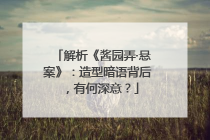 解析《酱园弄·悬案》：造型暗语背后，有何深意？