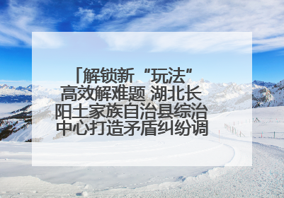 解锁新“玩法” 高效解难题 湖北长阳土家族自治县综治中心打造矛盾纠纷调处“终点站”