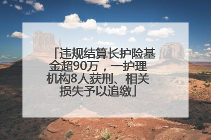 违规结算长护险基金超90万，一护理机构8人获刑、相关损失予以追缴
