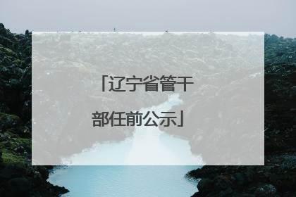 辽宁省管干部任前公示