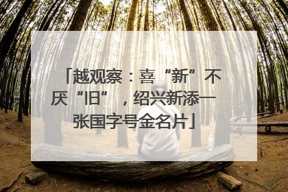 越观察：喜“新”不厌“旧”，绍兴新添一张国字号金名片