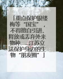 重点保护银缕梅等“国宝”，不得擅自引进、释放或丢弃外来物种……江苏立法保护身边的生物“朋友圈”