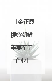 金正恩视察朝鲜重要军工企业