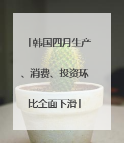 韩国四月生产、消费、投资环比全面下滑