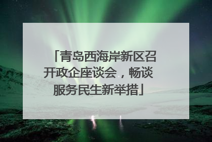 青岛西海岸新区召开政企座谈会，畅谈服务民生新举措