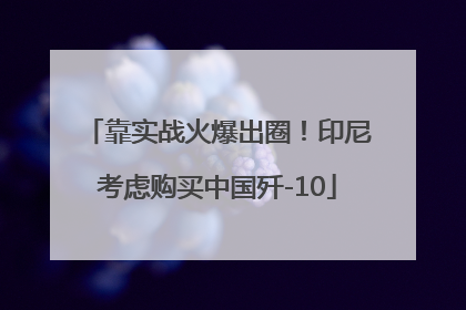 靠实战火爆出圈！印尼考虑购买中国歼-10