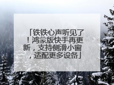 铁铁心声听见了！鸿蒙版快手再更新，支持侧滑小窗，适配更多设备